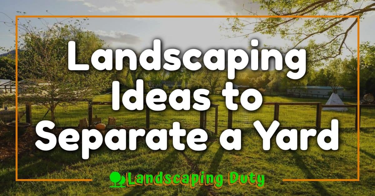 Landscaping Ideas to Separate a Yard