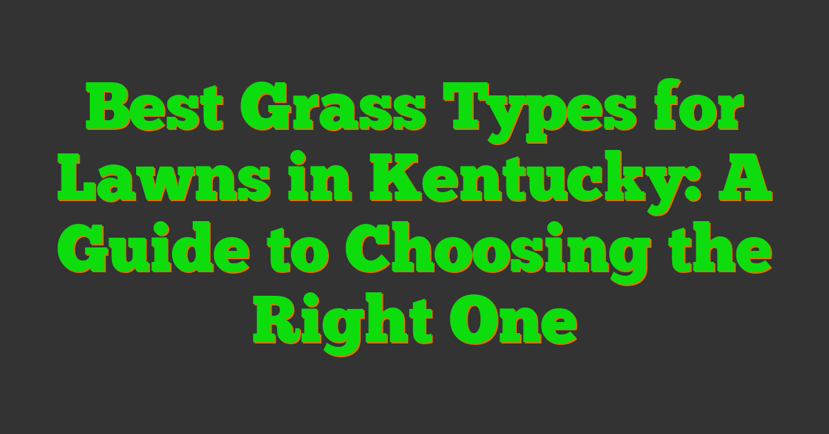 Best Grass Types for Lawns in Kentucky: A Guide to Choosing the Right One