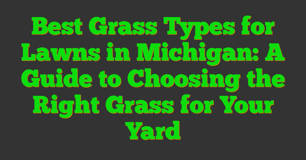 Best Grass Types for Lawns in Michigan: A Guide to Choosing the Right Grass for Your Yard