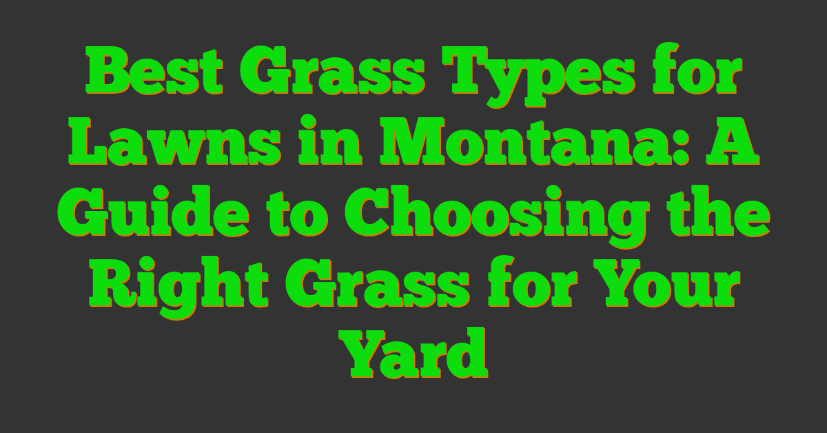 Best Grass Types for Lawns in Montana: A Guide to Choosing the Right Grass for Your Yard