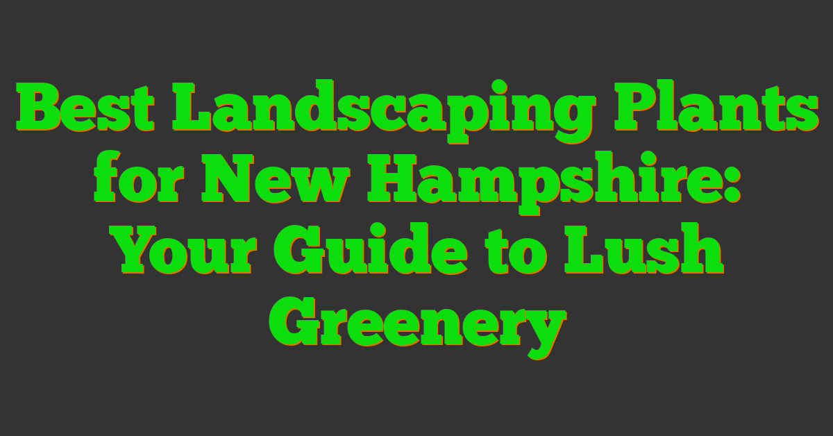 Best Landscaping Plants for New Hampshire: Your Guide to Lush Greenery