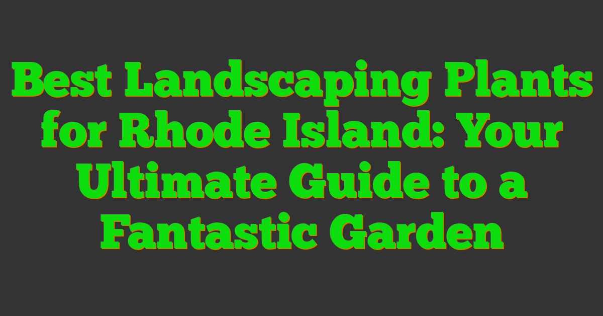 Best Landscaping Plants for Rhode Island: Your Ultimate Guide to a Fantastic Garden