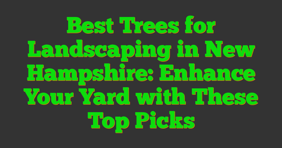 Best Trees for Landscaping in New Hampshire: Enhance Your Yard with These Top Picks