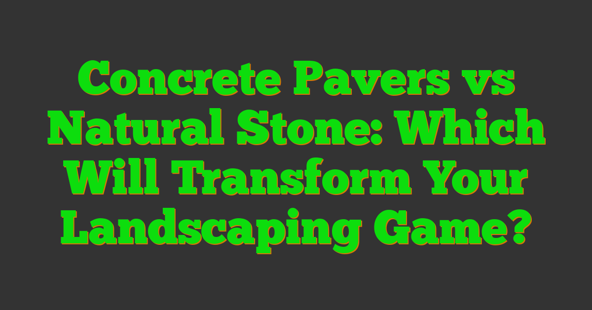 Concrete Pavers vs Natural Stone: Which Will Transform Your Landscaping Game?