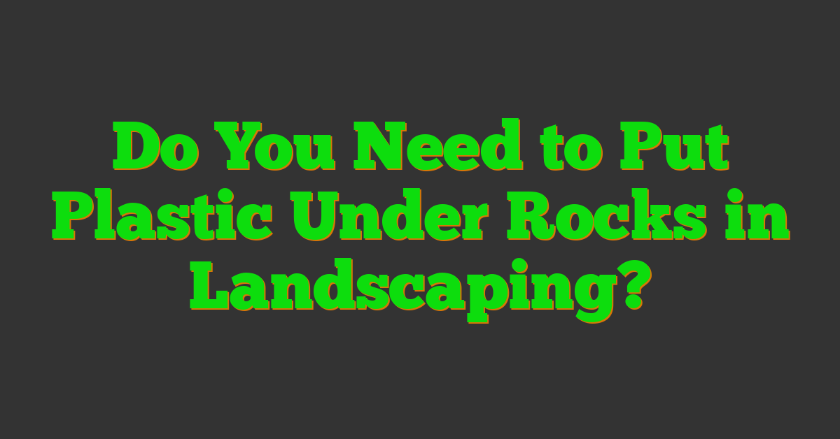 Do You Need to Put Plastic Under Rocks in Landscaping?