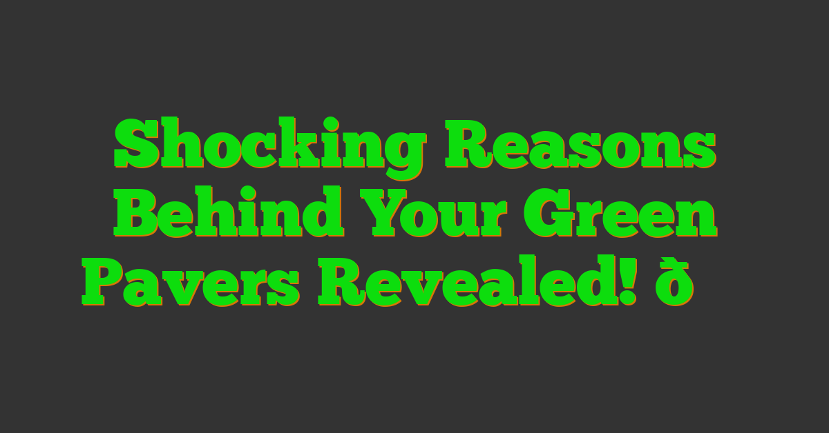 Shocking Reasons Behind Your Green Pavers Revealed! 🔍