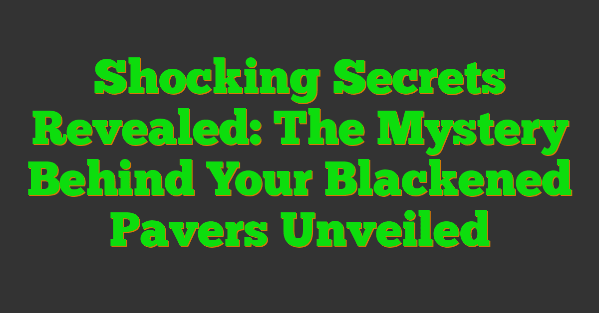 Shocking Secrets Revealed: The Mystery Behind Your Blackened Pavers Unveiled