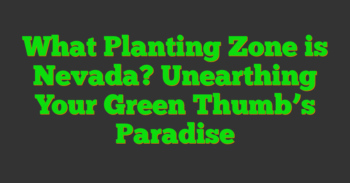 What Planting Zone is Nevada? Unearthing Your Green Thumb’s Paradise