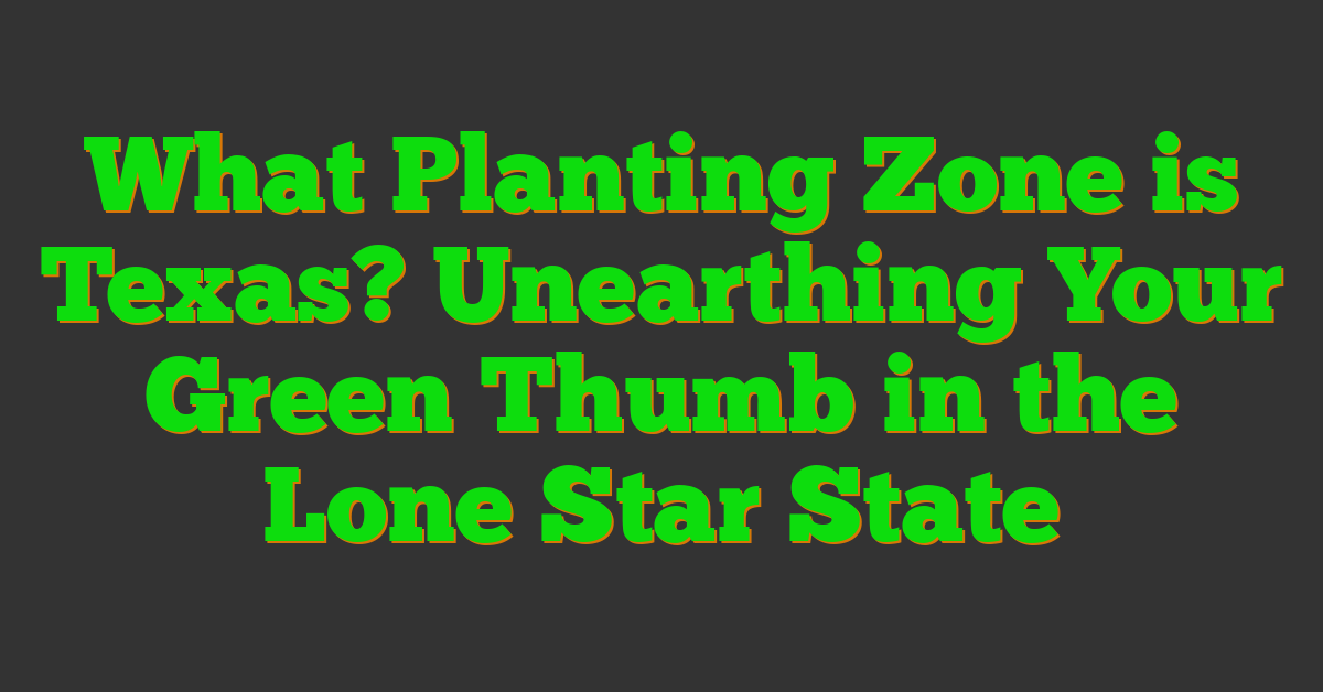 What Planting Zone is Texas? Unearthing Your Green Thumb in the Lone Star State