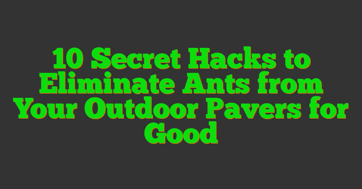 10 Secret Hacks to Eliminate Ants from Your Outdoor Pavers for Good