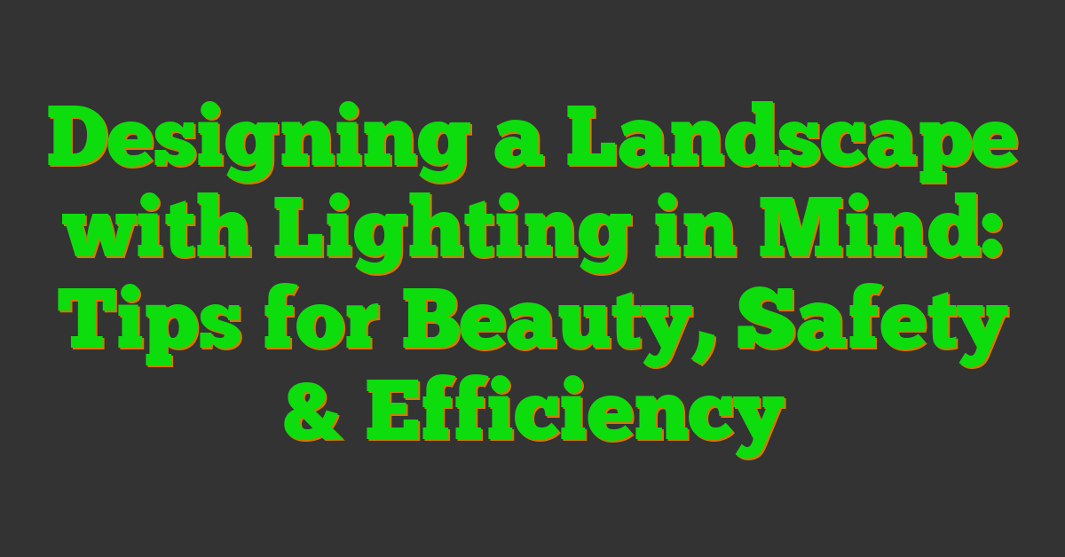Designing a Landscape with Lighting in Mind: Tips for Beauty, Safety & Efficiency