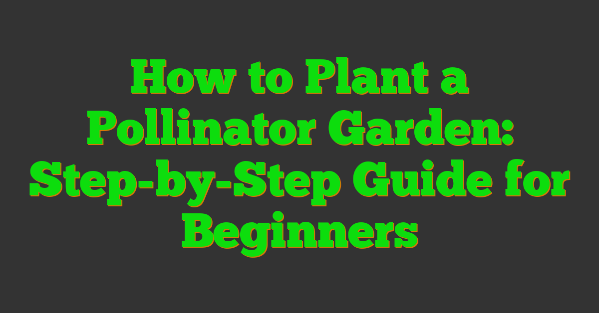 How to Plant a Pollinator Garden: Step-by-Step Guide for Beginners