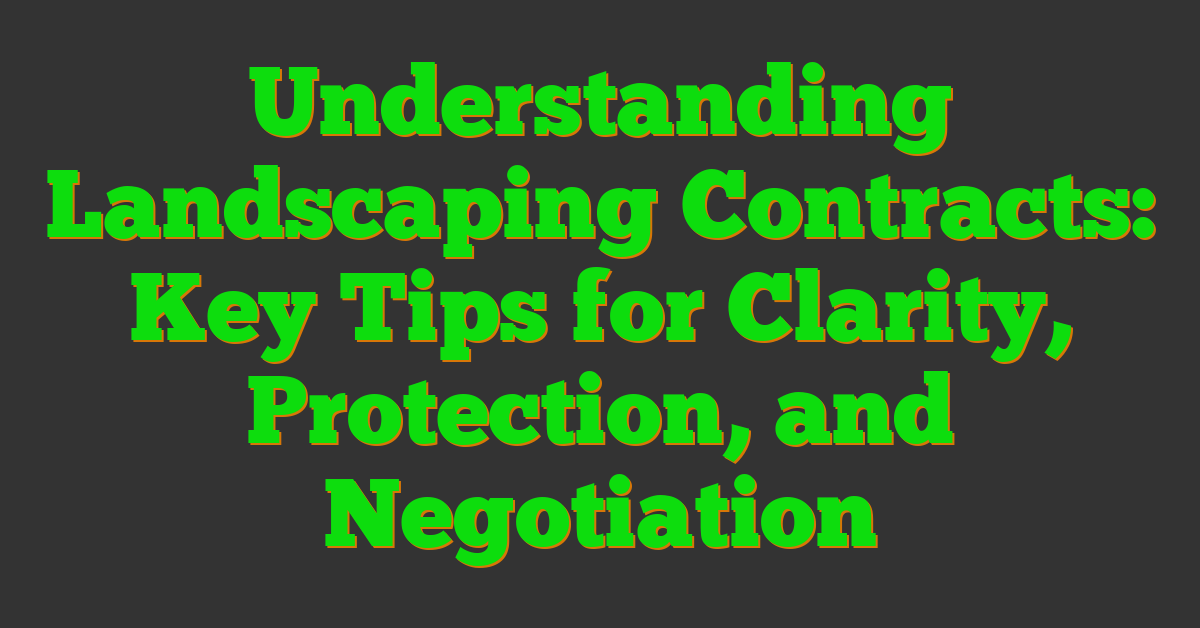 Understanding Landscaping Contracts: Key Tips for Clarity, Protection, and Negotiation