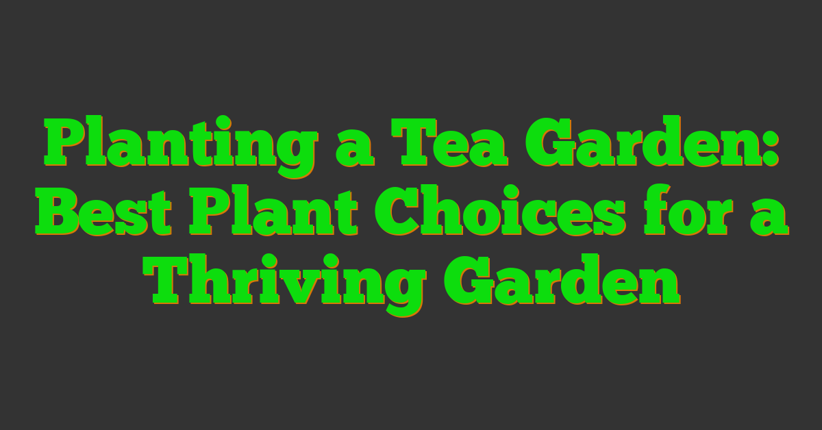 Planting a Tea Garden: Best Plant Choices for a Thriving Garden